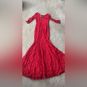 Red lace dress- small